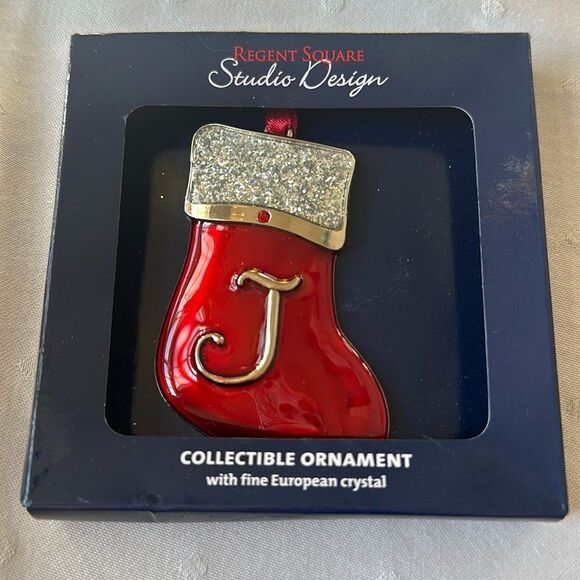 Regent Square Studio Design Collectible Ornament “J” with European Crystal! - Picture 1 of 3